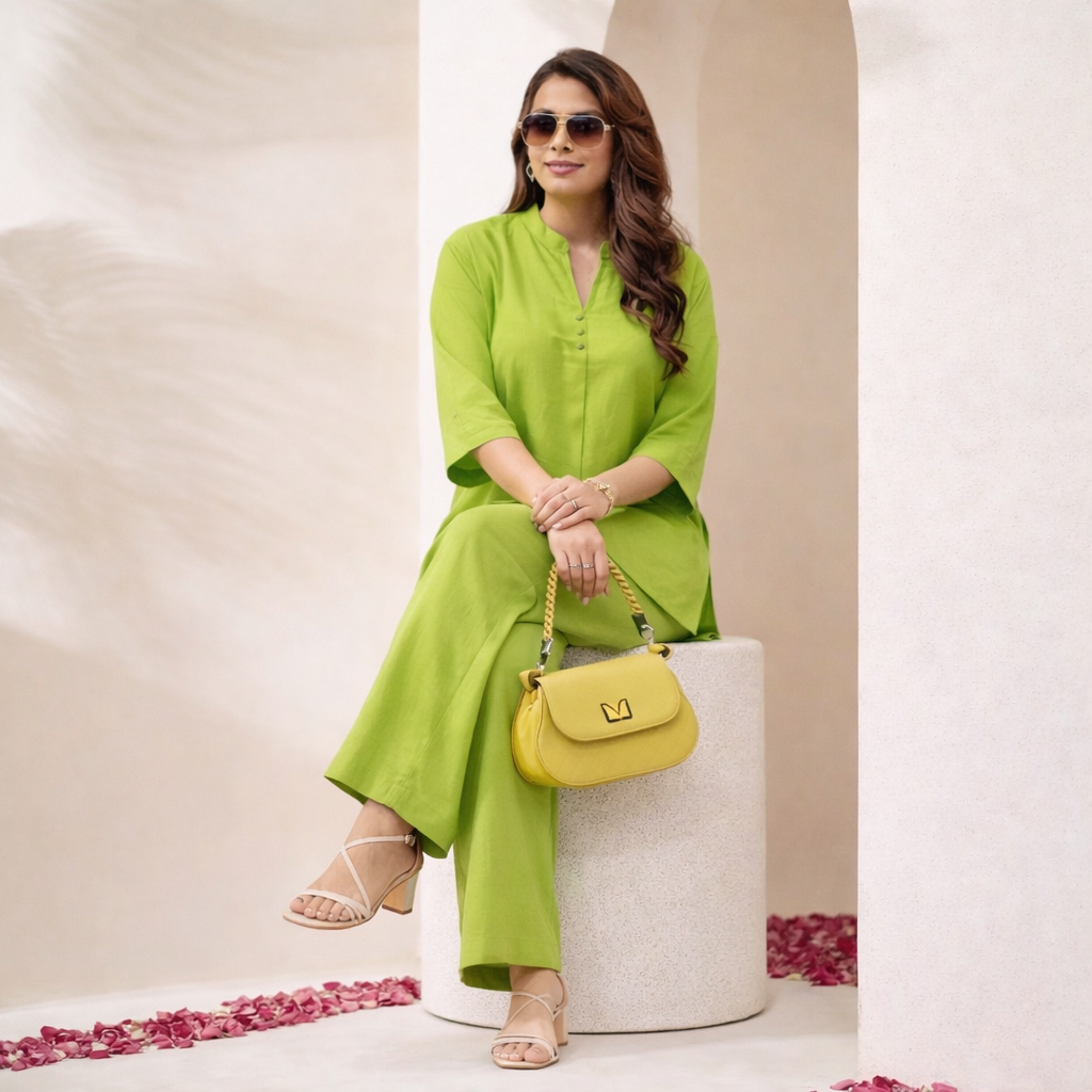 Cotton-Linen Tunic & Wide-Leg Palazzo Set