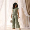 Sea Green Shell-Drop Embroidered Co-ord Set