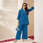 Cotton-Linen Tunic & Wide-Leg Palazzo Set