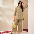 Cotton-Linen Tunic & Wide-Leg Palazzo Set