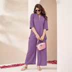 Cotton-Linen Tunic & Wide-Leg Palazzo Set