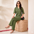 Cotton-Linen Tunic & Wide-Leg Palazzo Set