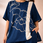 Blue Bloom Embroidered Co-ord Set
