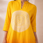 Saffron Ombré Kurta Set With Pants