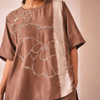 Mocha Bloom Embroidered Co-ord Set