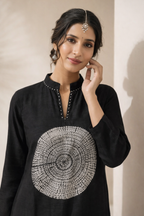 Black Ombré Kurta Set with Pants