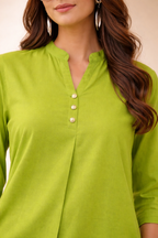 Cotton-Linen Tunic & Wide-Leg Palazzo Set