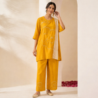 Yellow Bloom Embroidered Co-ord Set