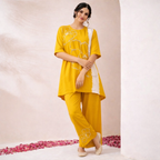 Yellow Bloom Embroidered Co-ord Set